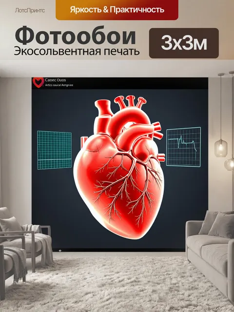 Фотообои стильная и утонченная 3d-модель контура сердца в полупрозрачном исполнении
