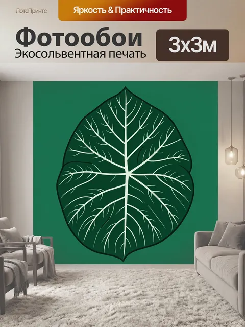Фотообои Лист монстеры в контурной графике