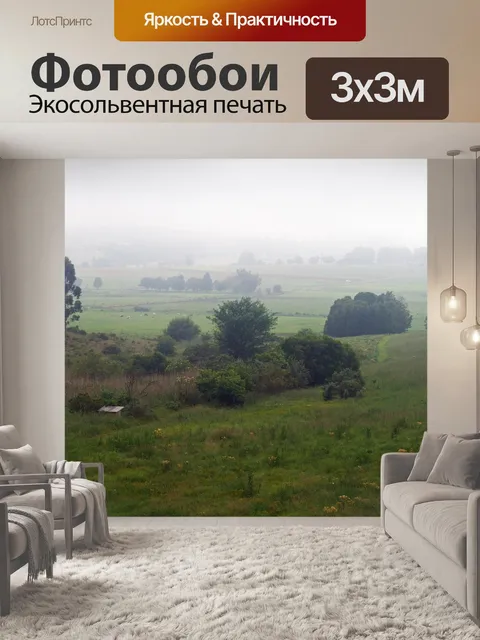 Фотообои вид на туманный пейзаж