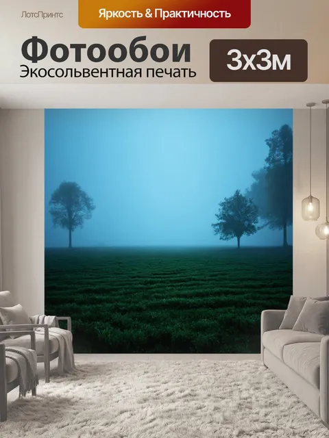 Фотообои туман в стиле полигональный, создающие иллюзию уединения и спокойствия