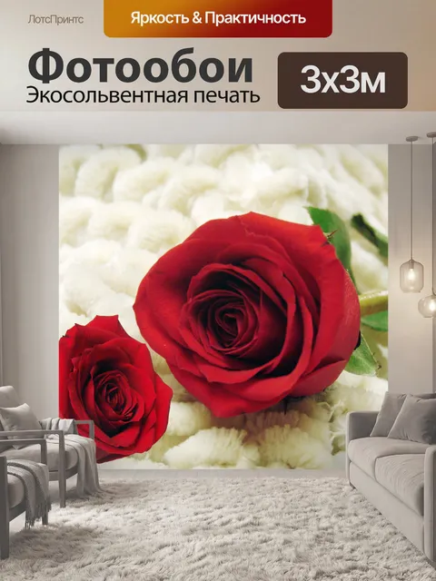 Фотообои Два красных роз