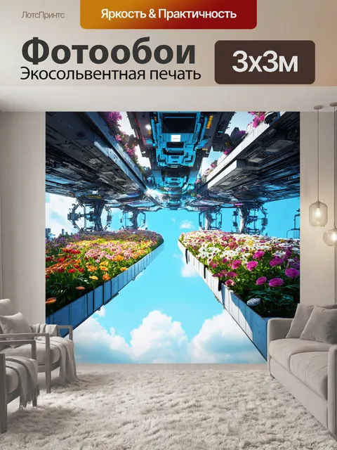 Фотообои цветы в стиле киберпанк