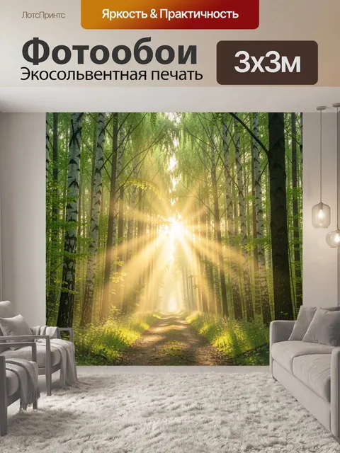 Фотообои Солнечная лесная аллея