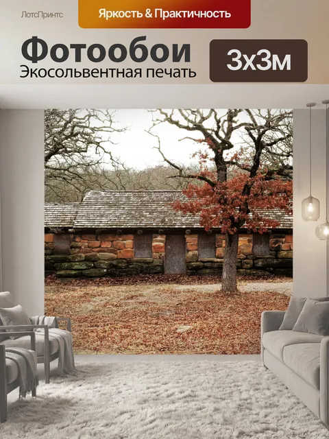 Фотообои Старый каменный дом в лесу