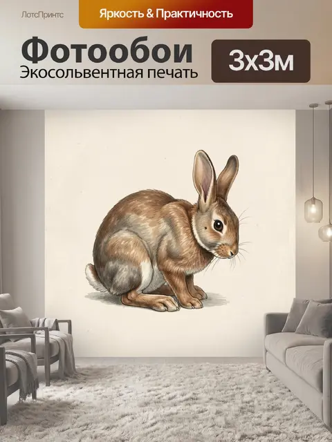 Фотообои Заяц в сидячей позе
