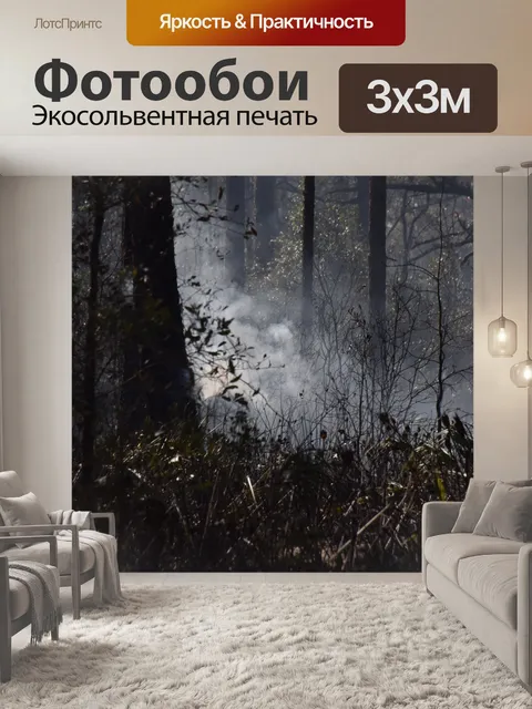 Фотообои Огонь в лесу
