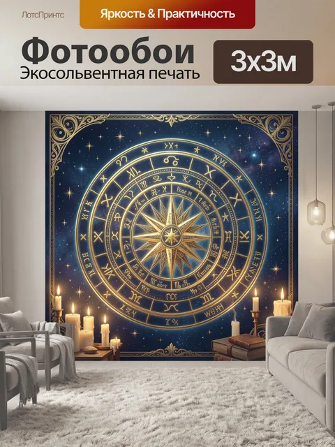 Фотообои Астрологический зодиакальный круг
