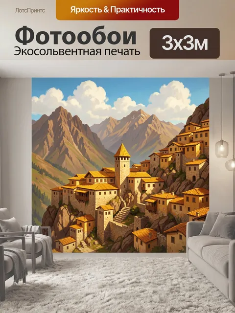 Фотообои Горная деревня на склоне