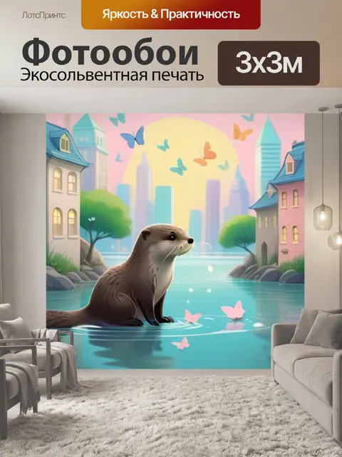 Фотообои выдра в городе