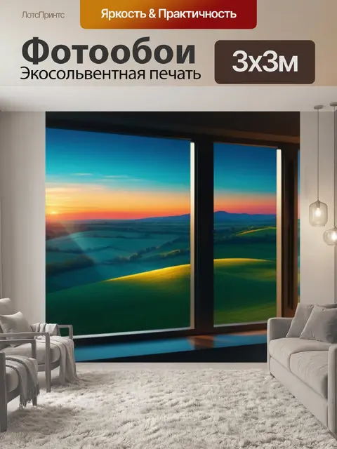 Фотообои красивый пейзаж с окна