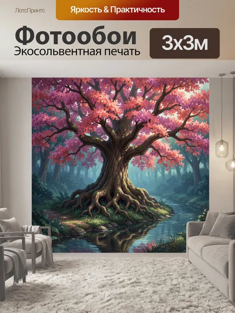 Фотообои Сказочное дерево у лесного ручья
