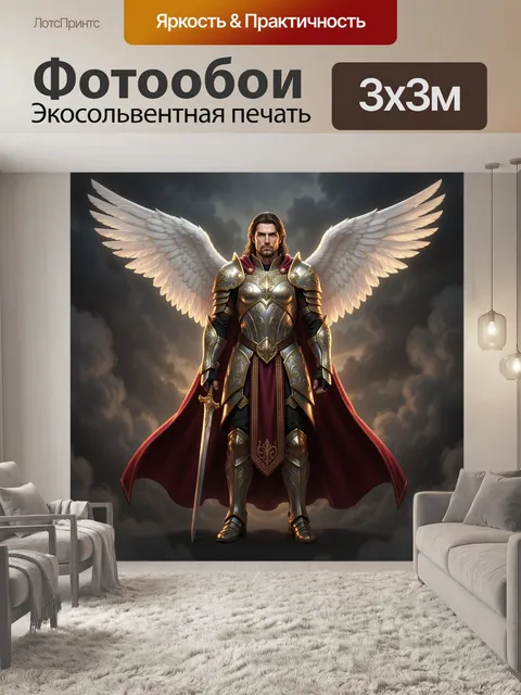 Фотообои Ангел-воин в золотых латах