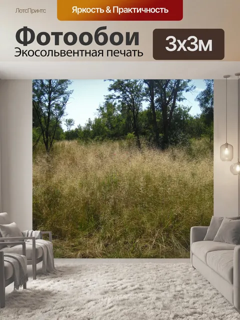 Фотообои длинный посев травы в поле