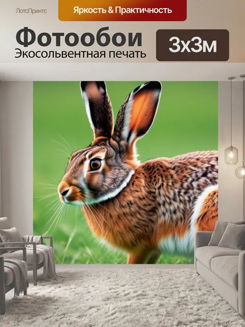 Фотообои с зайцем минимал