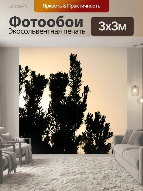Фотообои Листва силуэты