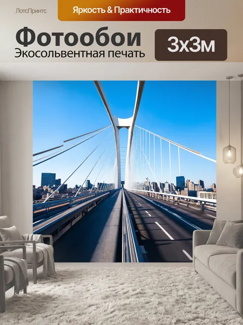 Фотообои современный мост в мегаполисе