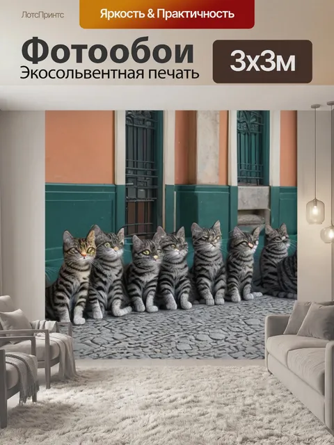 Фотообои с питерскими котами