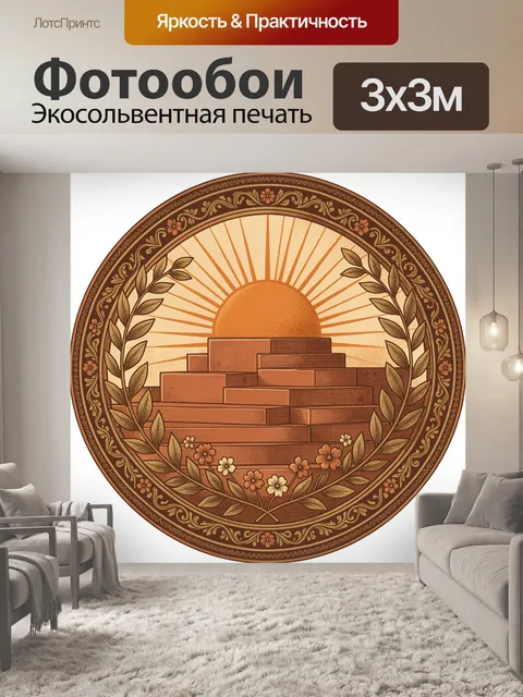 Фотообои Орнаментальная арка с цветочным венком
