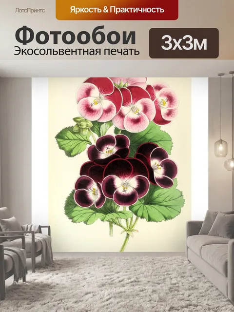 Фотообои Искусство иллюстрации садовых цветов
