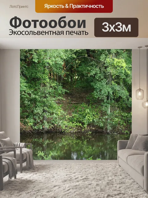 Фотообои Лесистая тропа к пруду