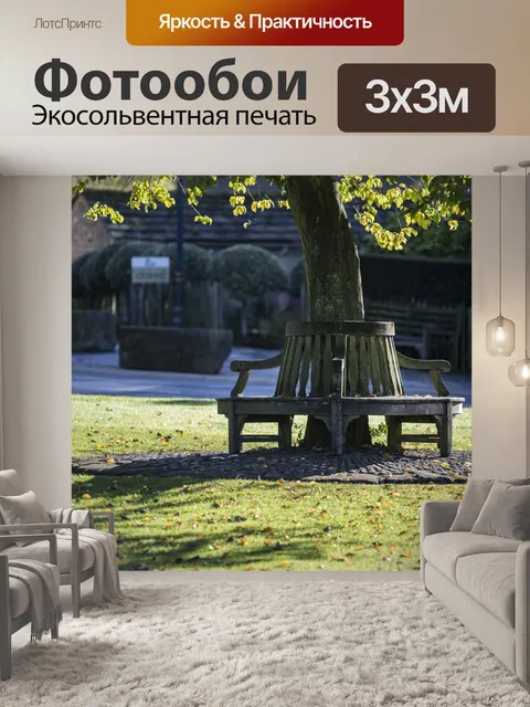 Фотообои Скамья Вокруг Дерево