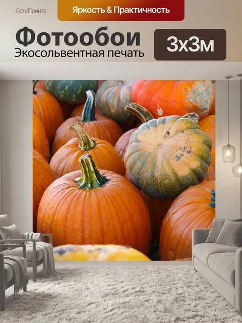 Фотообои фон Красочные тыквы