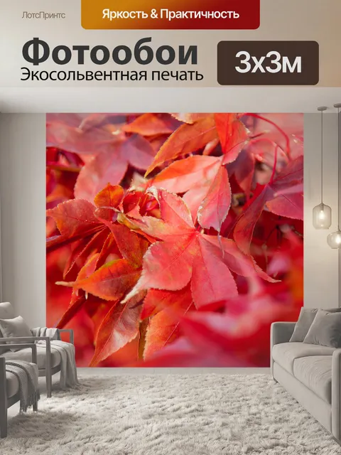 Фотообои красные листья