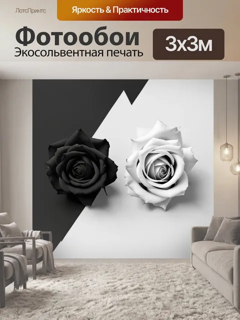 Фотообои розы в стиле минимализм