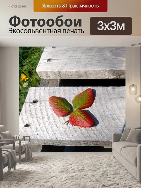 Фотообои Мертвый лист на скамейке - 1