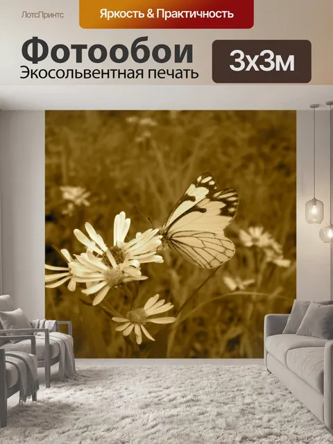 Фотообои Бабочка на цветок