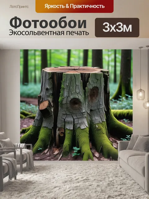 Фотообои старый пенёк в лесу