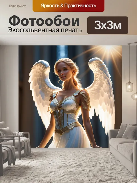 Фотообои ангел на фоне сияющего света