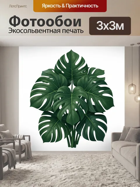 Фотообои Тропические листья монстеры