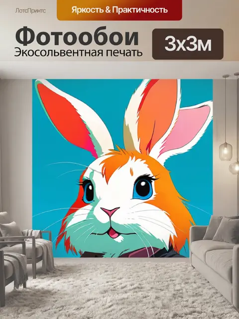 Фотообои ﻿кролик минимализм