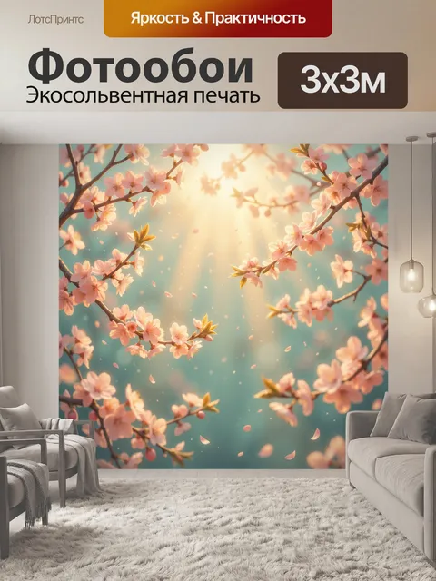 Фотообои Весенние цветы в солнечном свете