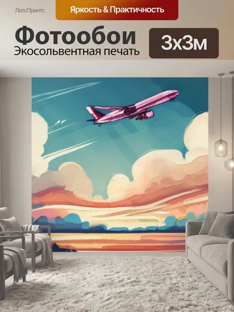 Фотообои небо с самолетом