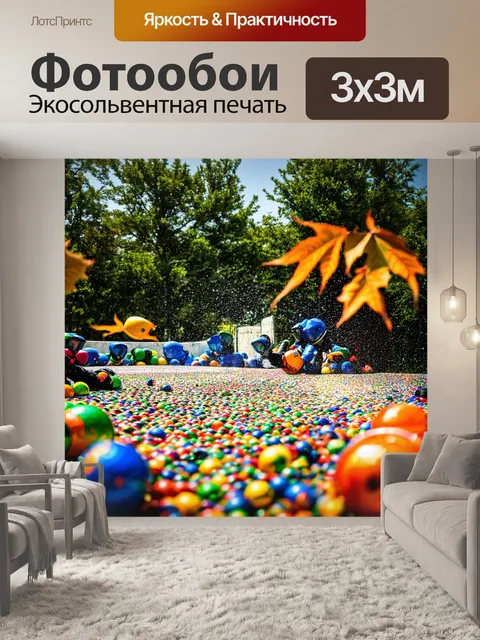 Фотообои пейзаж пейнтбольной арены
