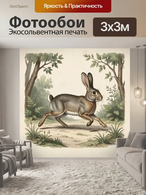 Фотообои Заяц в лесу