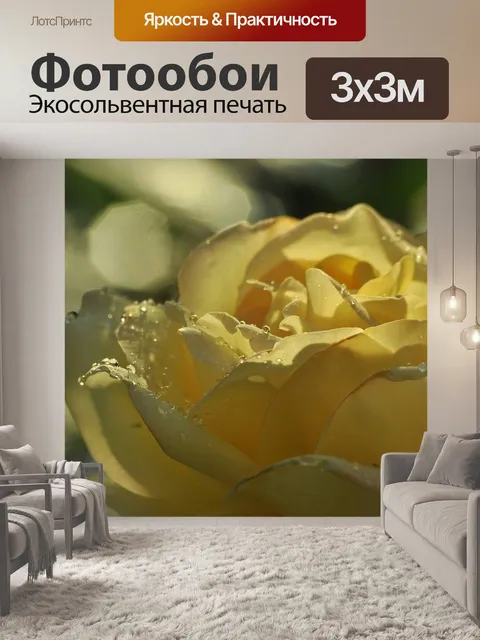 Фотообои Желтая роза