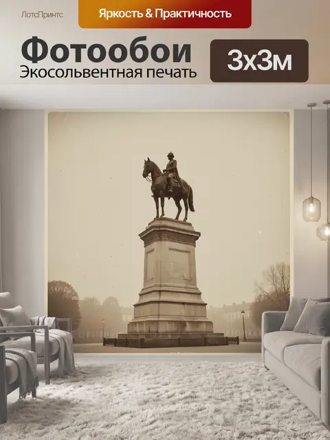Фотообои Конная скульптура на постаменте