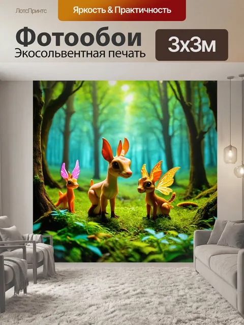 Фотообои градиент волшебных существ в сказочном лесу