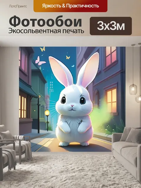 Фотообои ﻿кролик в городе