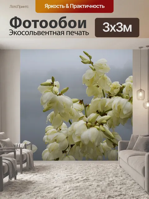 Фотообои Дождь-мокрый юкка цветы