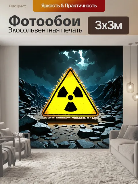 Фотообои огромный радиоактивный знак в форме треугольника