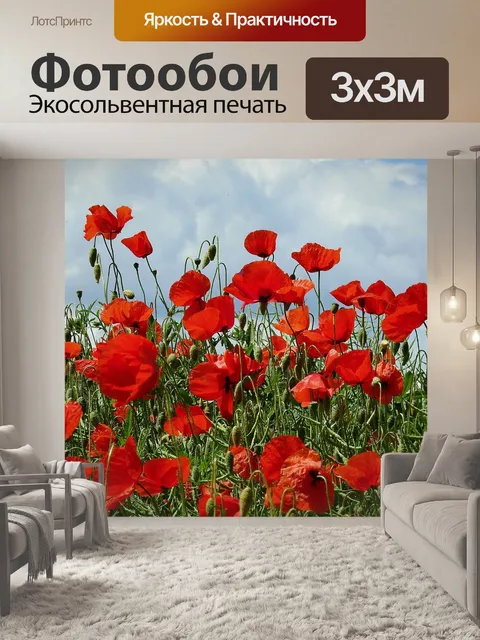 Фотообои Маки поле