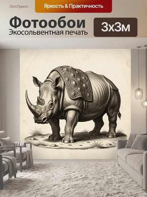 Фотообои Носорог в декоративной попоне