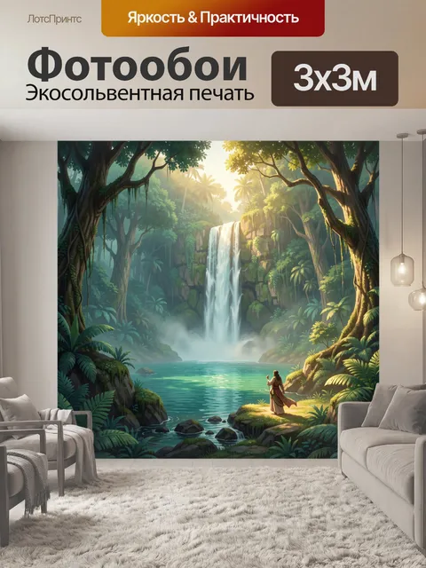 Фотообои Тропический водопад в джунглях