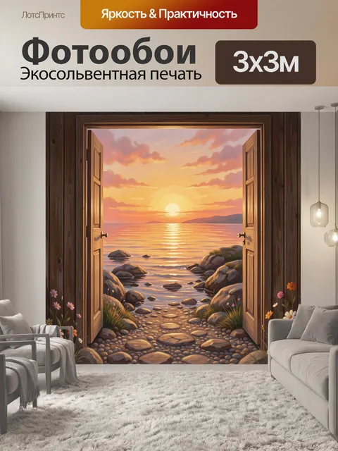 Фотообои Открытая дверь к морскому закату