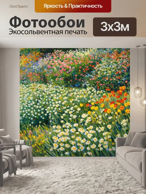 Фотообои цветы в стиле пьер-огюст ренуар, где каждая деталь передает жизненность и свежесть весеннего сада