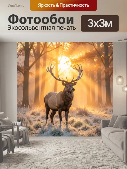 Фотообои Олень в осеннем лесу